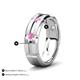 5 - Adam 7.50 mm Kite Set Evenly Spaced Princess Cut Pink Sapphire Mens Wedding band 