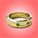 3 - Adam 7.50 mm Kite Set Evenly Spaced Princess Cut Green Garnet Mens Wedding band 