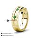 5 - Adam 7.50 mm Kite Set Evenly Spaced Princess Cut Green Garnet Mens Wedding band 