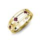 4 - Adam 7.50 mm Kite Set Evenly Spaced Princess Cut Rhodolite Garnet Mens Wedding band 