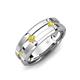 4 - Adam 7.50 mm Kite Set Evenly Spaced Princess Cut Yellow Sapphire Mens Wedding band 