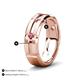 5 - Adam 7.50 mm Kite Set Evenly Spaced Princess Cut Pink Tourmaline Mens Wedding band 