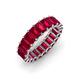 4 - Victoria 7.77 ctw Emerald Cut Created Ruby (5 x 3 mm) Women Eternity Band 