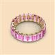 3 - Victoria 7.77 ctw Emerald Cut Created Pink Sapphire (5 x 3 mm) Women Eternity Band 