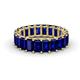 1 - Victoria 7.77 ctw Emerald Cut Created Blue Sapphire (5 x 3 mm) Women Eternity Band 