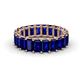 1 - Victoria 7.77 ctw Emerald Cut Created Blue Sapphire (5 x 3 mm) Women Eternity Band 