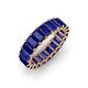 4 - Victoria 7.77 ctw Emerald Cut Created Blue Sapphire (5 x 3 mm) Women Eternity Band 