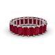 1 - Victoria 7.77 ctw Emerald Cut Created Ruby (5 x 3 mm) Women Eternity Band 
