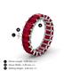 5 - Victoria 7.77 ctw Emerald Cut Created Ruby (5 x 3 mm) Women Eternity Band 