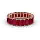1 - Victoria 7.77 ctw Emerald Cut Created Ruby (5 x 3 mm) Women Eternity Band 