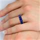 6 - Victoria 16.80 ctw Emerald Cut Created Blue Sapphire (6 x 4 mm) Women Eternity Band 