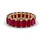 1 - Victoria 17.01 ctw Emerald Cut Created Ruby (6 x 4 mm) Women Eternity Band 