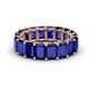 1 - Victoria 16.80 ctw Emerald Cut Created Blue Sapphire (6 x 4 mm) Women Eternity Band 