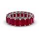 1 - Victoria 17.01 ctw Emerald Cut Created Ruby (6 x 4 mm) Women Eternity Band 