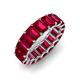 4 - Victoria 17.01 ctw Emerald Cut Created Ruby (6 x 4 mm) Women Eternity Band 
