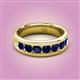 2 - Irvin 1.19 ctw Blue Sapphire 7 stone Comfort Fit Men Wedding Band (6 mm) 