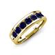 3 - Irvin 1.19 ctw Blue Sapphire 7 stone Comfort Fit Men Wedding Band (6 mm) 