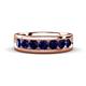 1 - Irvin 1.19 ctw Blue Sapphire 7 stone Comfort Fit Men Wedding Band (6 mm) 