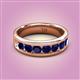2 - Irvin 1.19 ctw Blue Sapphire 7 stone Comfort Fit Men Wedding Band (6 mm) 