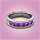 2 - Irvin 1.05 ctw Amethyst 7 stone Comfort Fit Men Wedding Band (6 mm) 