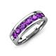 3 - Irvin 1.05 ctw Amethyst 7 stone Comfort Fit Men Wedding Band (6 mm) 