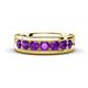 1 - Irvin 1.05 ctw Amethyst 7 stone Comfort Fit Men Wedding Band (6 mm) 