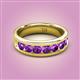 2 - Irvin 1.05 ctw Amethyst 7 stone Comfort Fit Men Wedding Band (6 mm) 