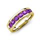 3 - Irvin 1.05 ctw Amethyst 7 stone Comfort Fit Men Wedding Band (6 mm) 