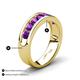 4 - Irvin 1.05 ctw Amethyst 7 stone Comfort Fit Men Wedding Band (6 mm) 