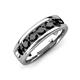 3 - Irvin 1.19 ctw Black Diamond 7 stone Comfort Fit Men Wedding Band (6 mm) 