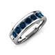 3 - Irvin 1.12 ctw Blue Diamond 7 stone Comfort Fit Men Wedding Band (6 mm) 