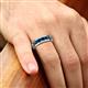 5 - Irvin 1.12 ctw Blue Diamond 7 stone Comfort Fit Men Wedding Band (6 mm) 