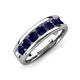 3 - Irvin 1.19 ctw Blue Sapphire 7 stone Comfort Fit Men Wedding Band (6 mm) 