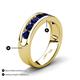 4 - Irvin 1.19 ctw Blue Sapphire 7 stone Comfort Fit Men Wedding Band (6 mm) 