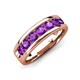 3 - Irvin 1.05 ctw Amethyst 7 stone Comfort Fit Men Wedding Band (6 mm) 