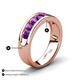 4 - Irvin 1.05 ctw Amethyst 7 stone Comfort Fit Men Wedding Band (6 mm) 