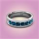 2 - Irvin 1.12 ctw Blue Diamond 7 stone Comfort Fit Men Wedding Band (6 mm) 