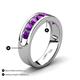4 - Irvin 1.05 ctw Amethyst 7 stone Comfort Fit Men Wedding Band (6 mm) 