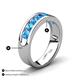 4 - Irvin 0.98 ctw Blue Topaz 7 stone Comfort Fit Men Wedding Band (6 mm) 