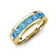 3 - Irvin 0.98 ctw Blue Topaz 7 stone Comfort Fit Men Wedding Band (6 mm) 
