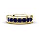 1 - Irvin 1.19 ctw Blue Sapphire 7 stone Comfort Fit Men Wedding Band (6 mm) 