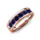 3 - Irvin 1.19 ctw Blue Sapphire 7 stone Comfort Fit Men Wedding Band (6 mm) 