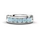 1 - Irvin 1.05 ctw Aquamarine 7 stone Comfort Fit Men Wedding Band (6 mm) 