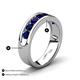 4 - Irvin 1.19 ctw Blue Sapphire 7 stone Comfort Fit Men Wedding Band (6 mm) 
