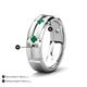 5 - Adam 7.50 mm Kite Set Evenly Spaced Princess Cut Emerald Mens Wedding band 