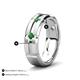 5 - Adam 7.50 mm Kite Set Evenly Spaced Princess Cut Green Garnet Mens Wedding band 