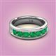 2 - Irvin 1.19 ctw Emerald 7 stone Comfort Fit Men Wedding Band (6 mm) 
