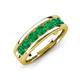 3 - Irvin 1.19 ctw Emerald 7 stone Comfort Fit Men Wedding Band (6 mm) 