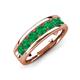 3 - Irvin 1.19 ctw Emerald 7 stone Comfort Fit Men Wedding Band (6 mm) 