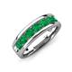 3 - Irvin 1.19 ctw Emerald 7 stone Comfort Fit Men Wedding Band (6 mm) 